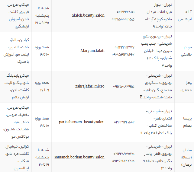 بهترین سالن‌های زیبایی در ظفر تهران【معرفی ۱۰ آرایشگاه حرفه‌ای با آدرس و خدمات】