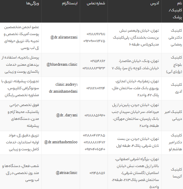 بهترین دکتر و کلینیک تزریق ژل لب روسی در تهران + شماره تماس و آدرس ۱۴۰۳