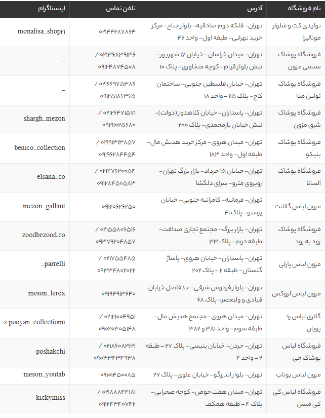 بهترین فروشگاه‌های کت و شلوار زنانه تهران در سال 1405 | لیست کامل مراکز خرید و مزون‌ها