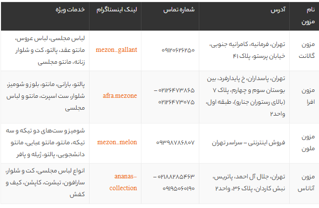 بهترین مزون‌های لباس مجلسی تهران در اینستاگرام | لیست مزون‌های شیک و محبوب با آدرس و شماره تماس